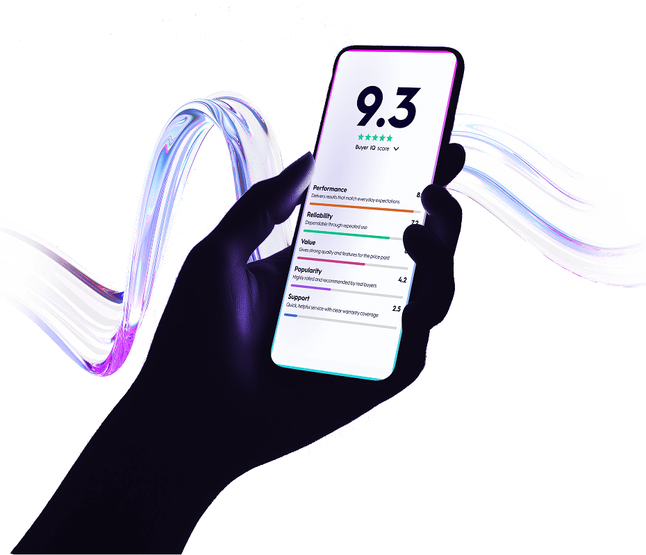 Hand holding phone showing app performance